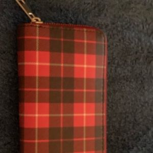 NWOT red plaid wallet